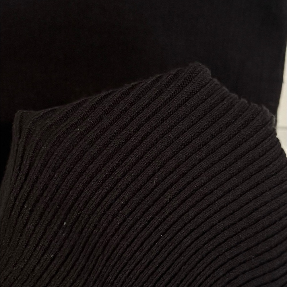 Thick Ribbed Black Tank Top Sleeveless Racerback Dress - Picture 6 of 10